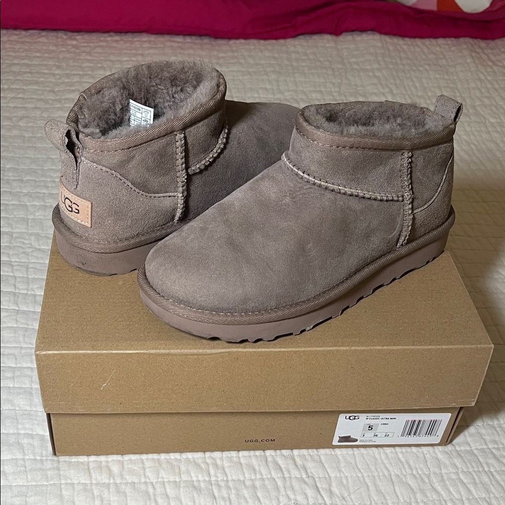 UGG Tan Suede Ankle Boots